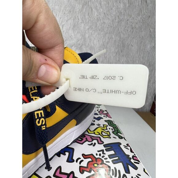 Size 8 - Nike Dunk Low x OFF-WHITE University Gold and Navy CT0856-700 DS OG ALL - Picture 15 of 16